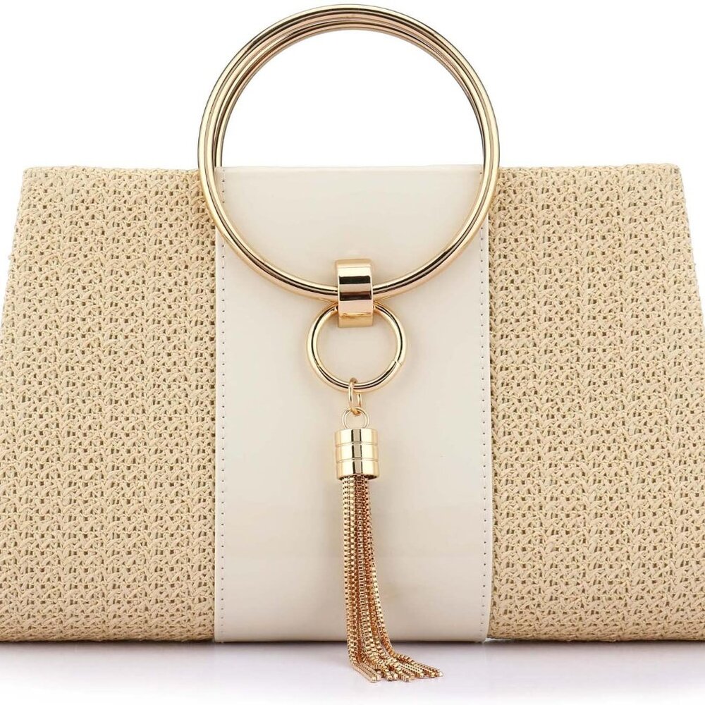 Straw Handbag Evening Bag Clutch Purses For Women, Fashion Summer Beach Tote Tas